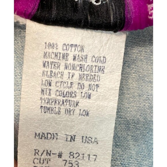 Vtg LA Chic Girls M Denim Dress Pockets Button Front USA Made Cottage Lace Kids - Picture 9 of 10